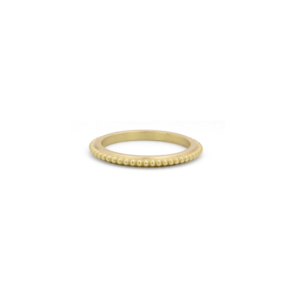 Beaded Stacker Ring - 14K Gold Vermeil - Size 6.5