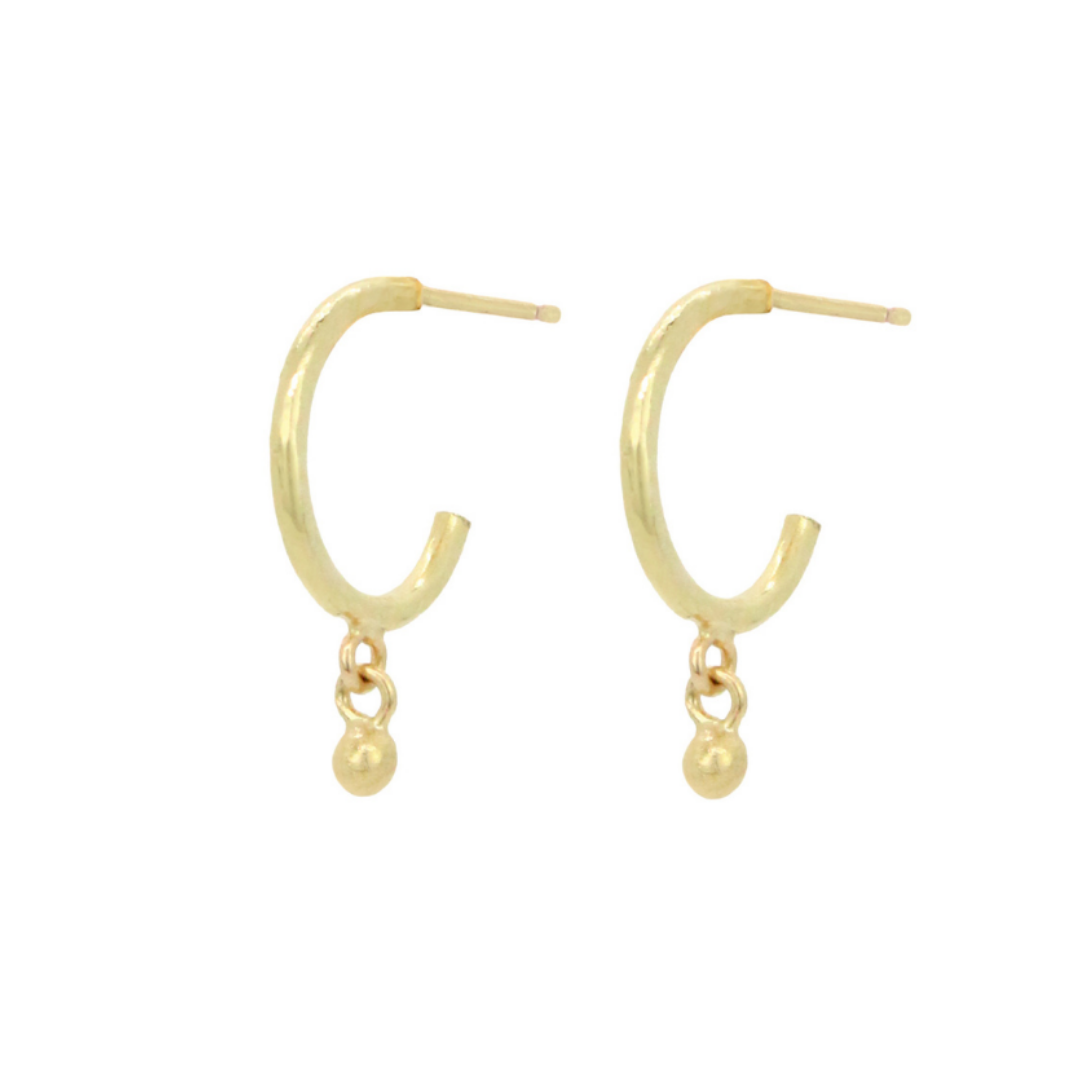Dot Huggie Earrings - 18ky