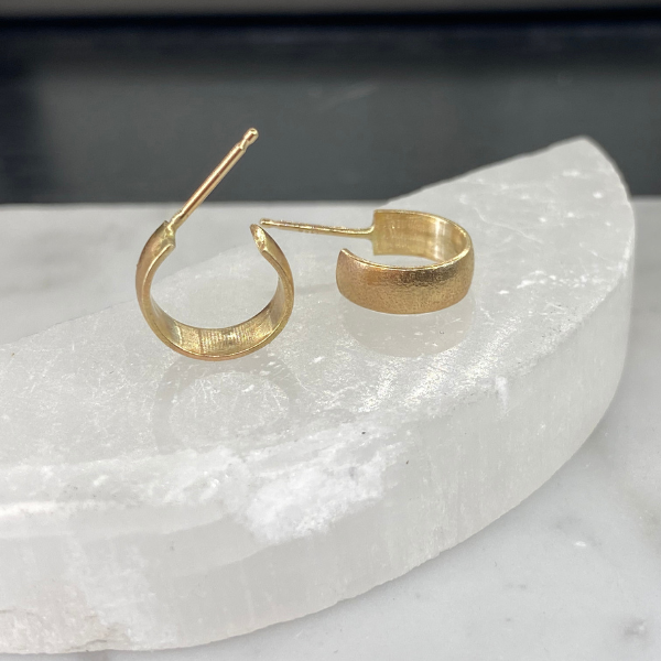 Textured Half Round Hoop Earrings