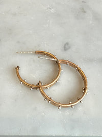 Planished Dot Hoops - 14k Gold Fill + Silver