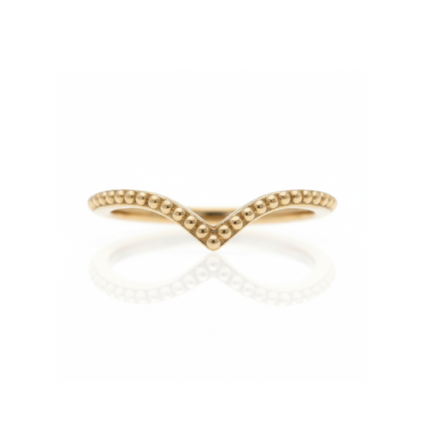 V Beaded Stacker Ring