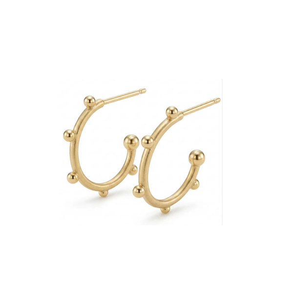 Round Dotted Hoop Earrings
