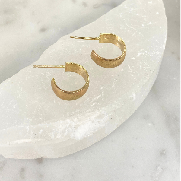 Textured Half Round Hoop Earrings