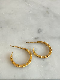 Full Dot Hoops - 14k Vermeil