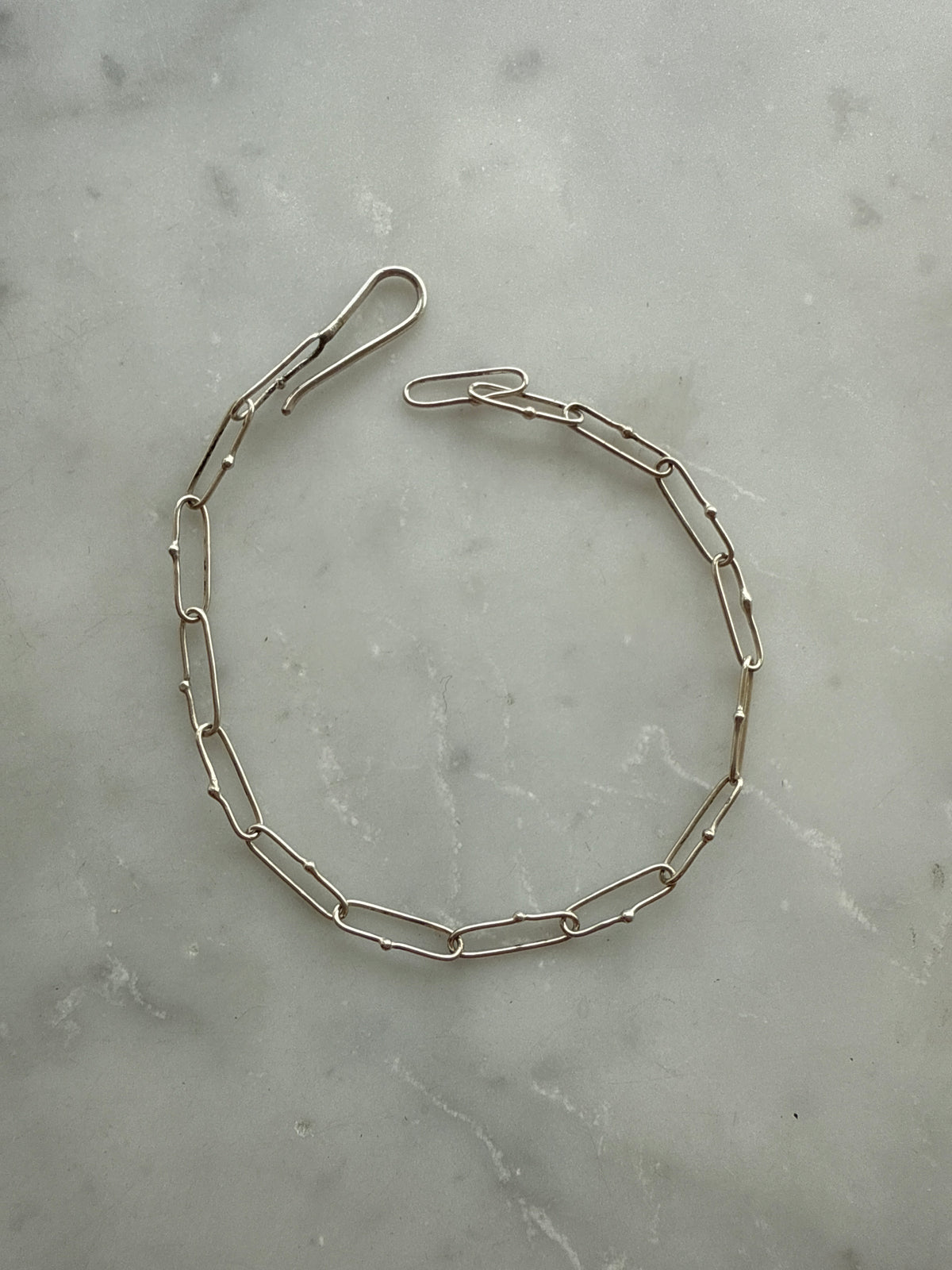 Dotted Link Bracelet - Thin - Silver