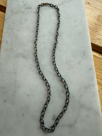 Mixed-Metal Heavy Chain Link Necklace - 18k + Silver