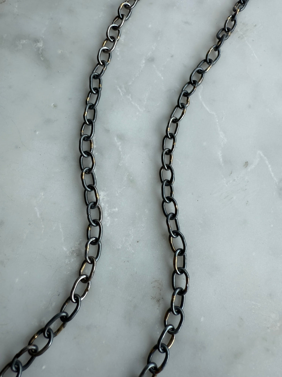 Mixed-Metal Heavy Chain Link Necklace - 18k + Silver