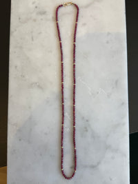 Ruby + Gold Bead Strand