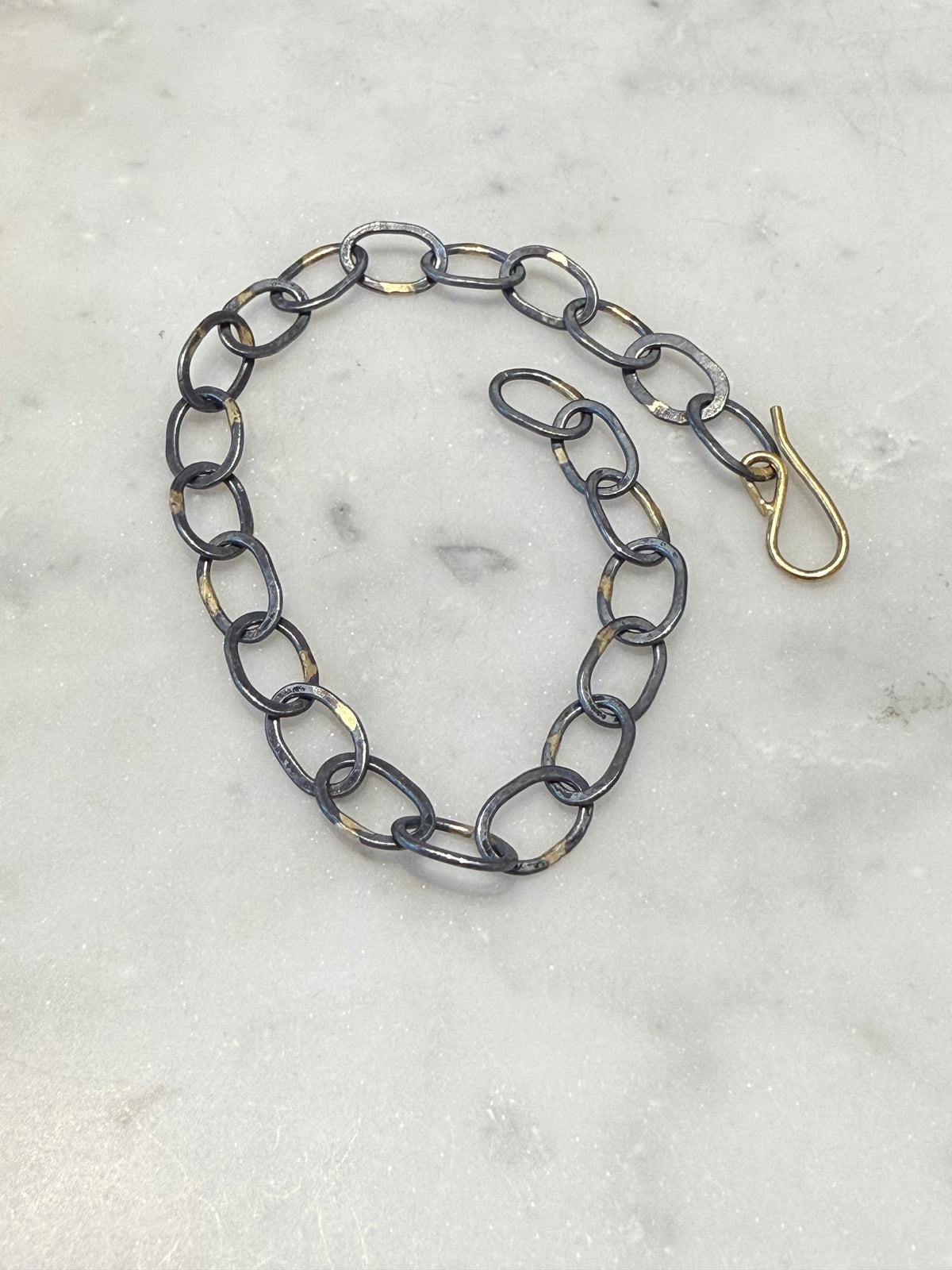 Link Bracelet - Silver and 18ky Gold