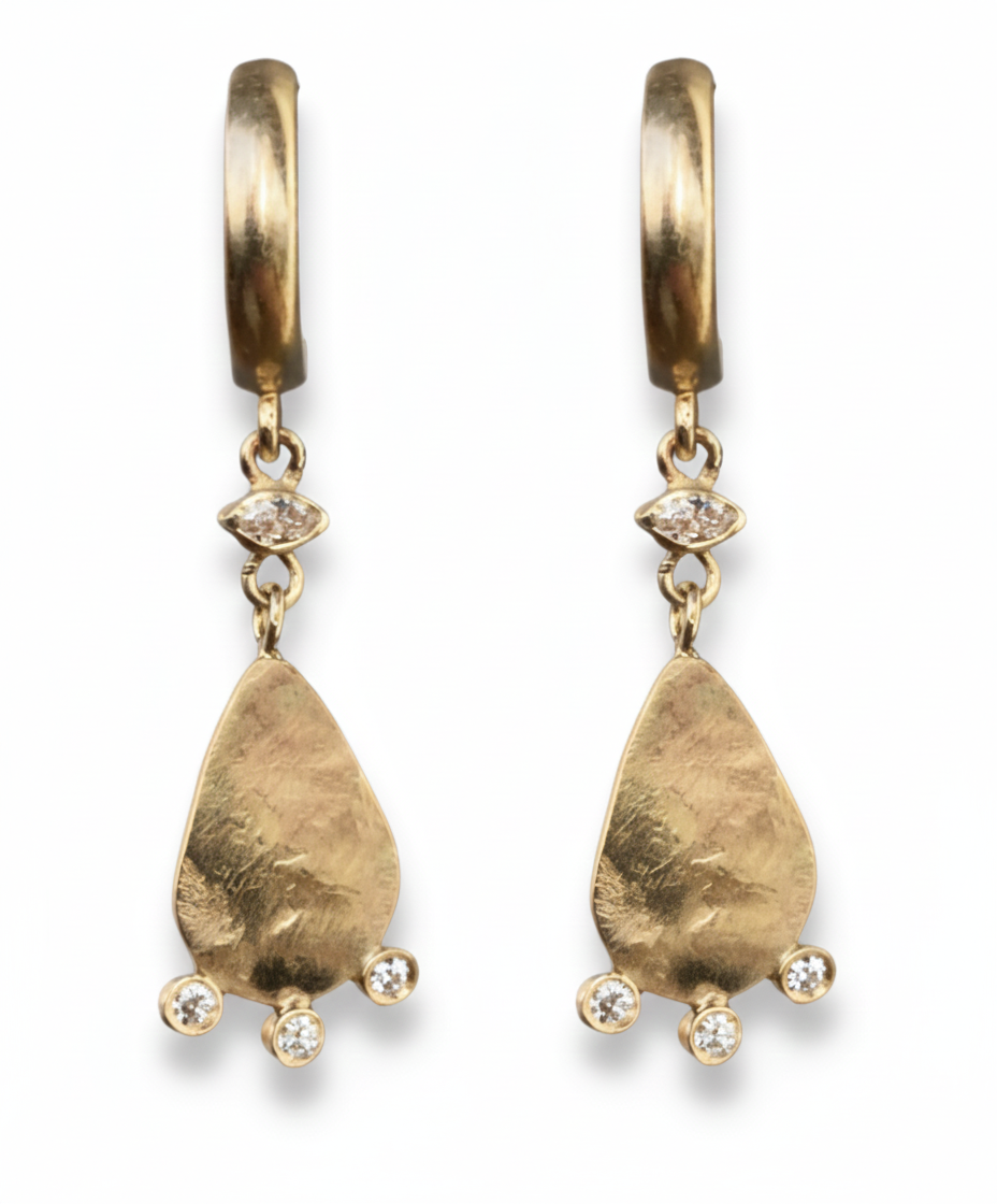 Huggie Diamond Droplet Earrings