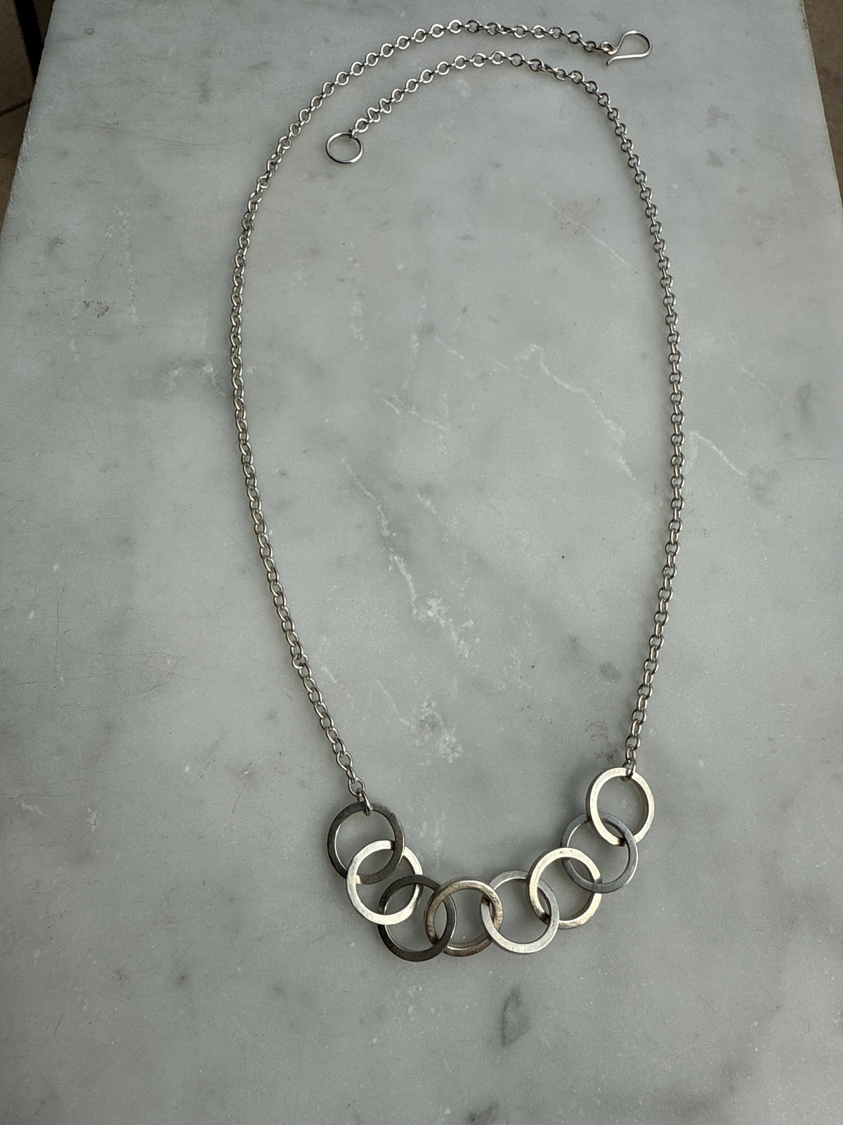 5 Chain Link Necklace Silver