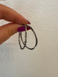 Textured Flux Dot Hoops - LG