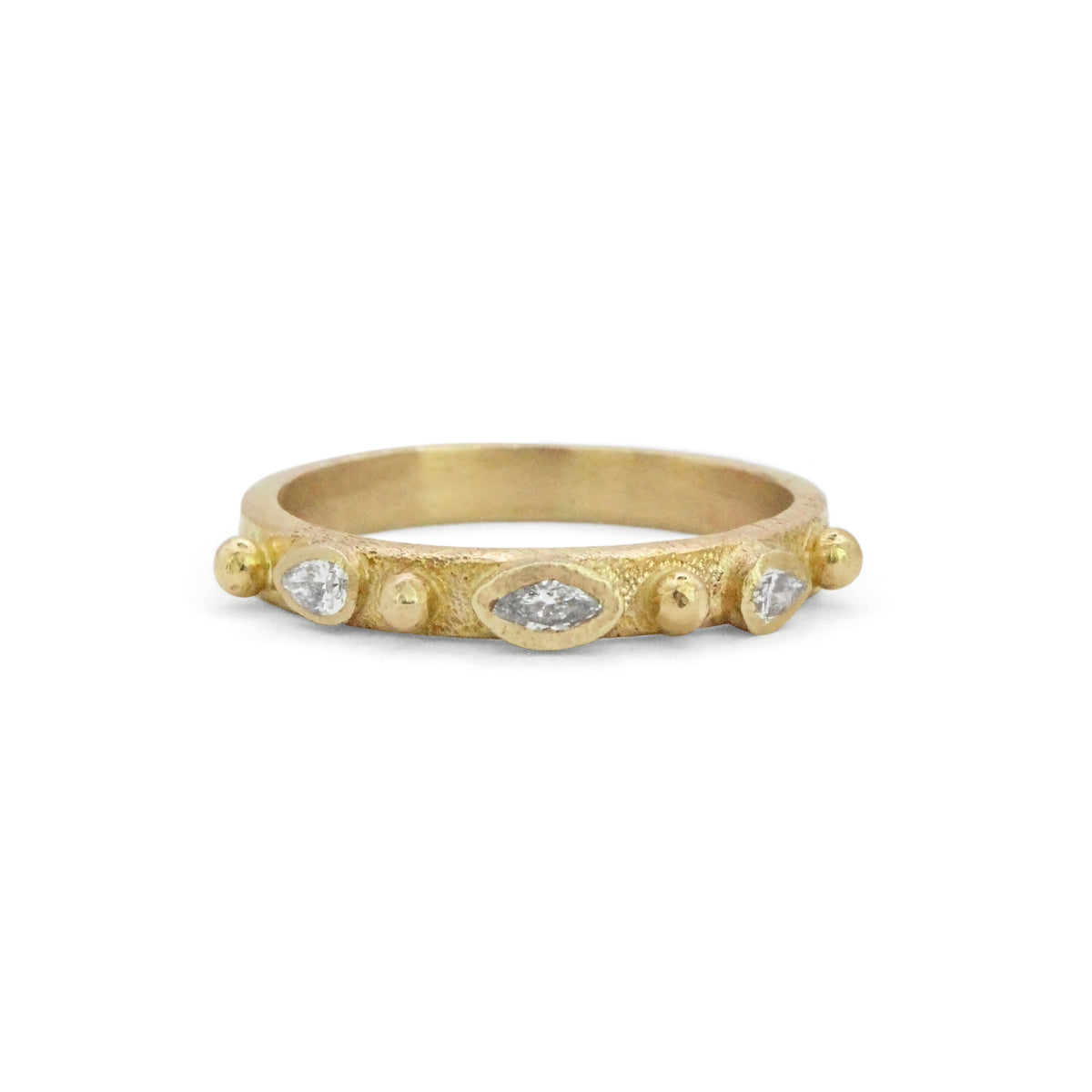 Marquise & Pear Dotted 1/2 Round Ring
