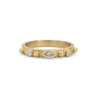 Marquise & Pear Dotted 1/2 Round Ring