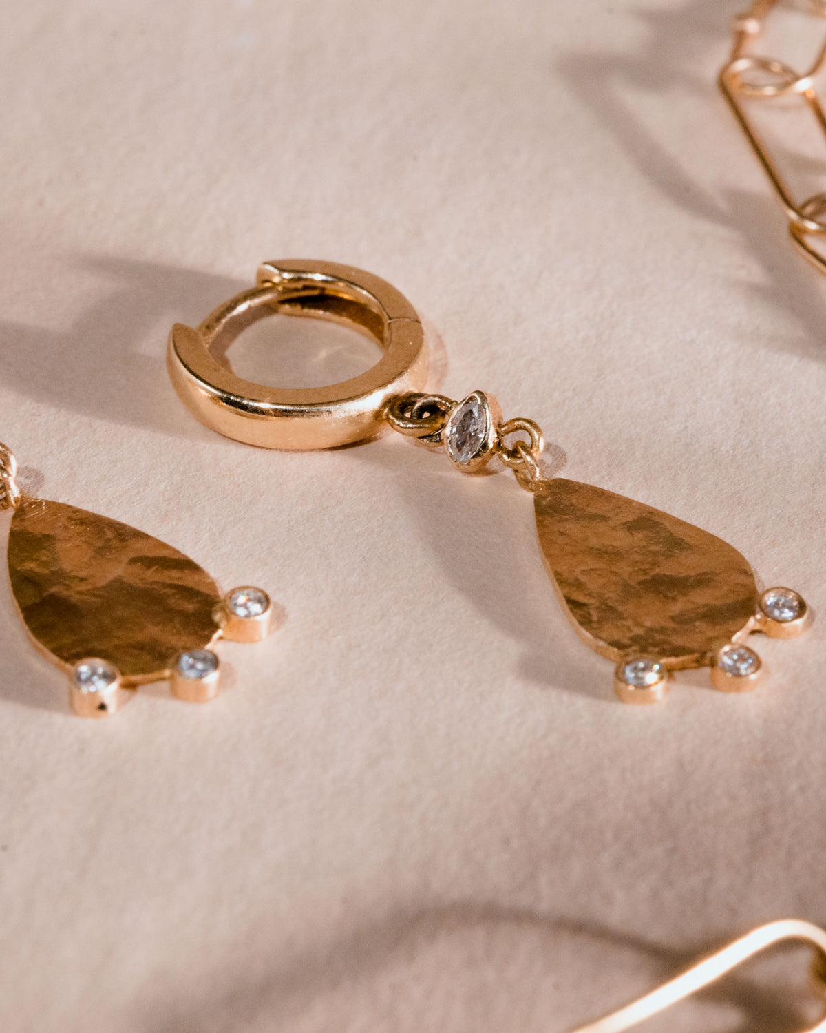Huggie Diamond Droplet Earrings