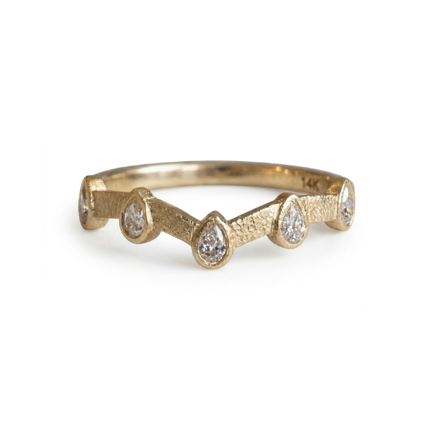 Pear Diamond  Contour Ring