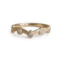 Pear Diamond  Contour Ring