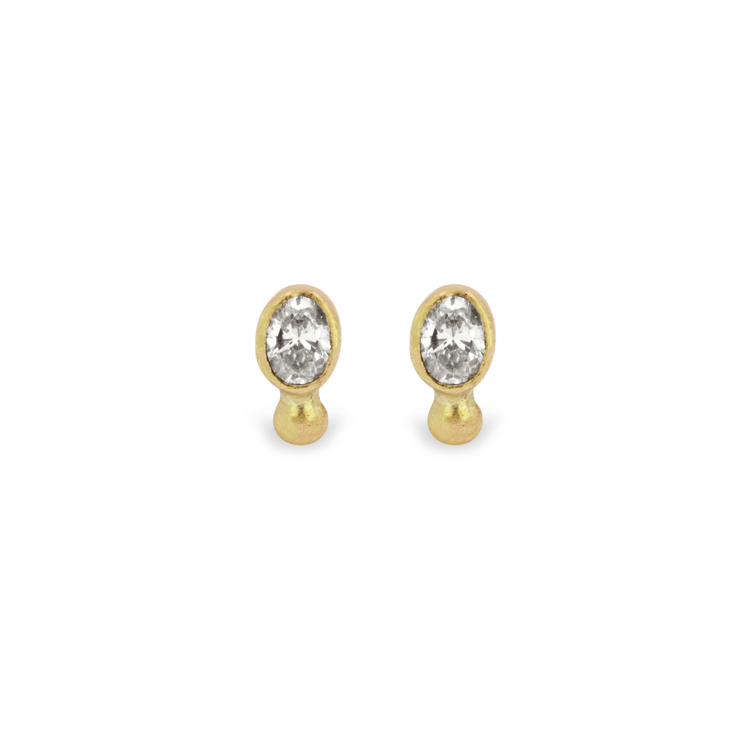 Oval Dot Stud Earrings