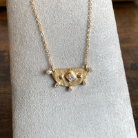 Gold Half Moon Diamond Necklace