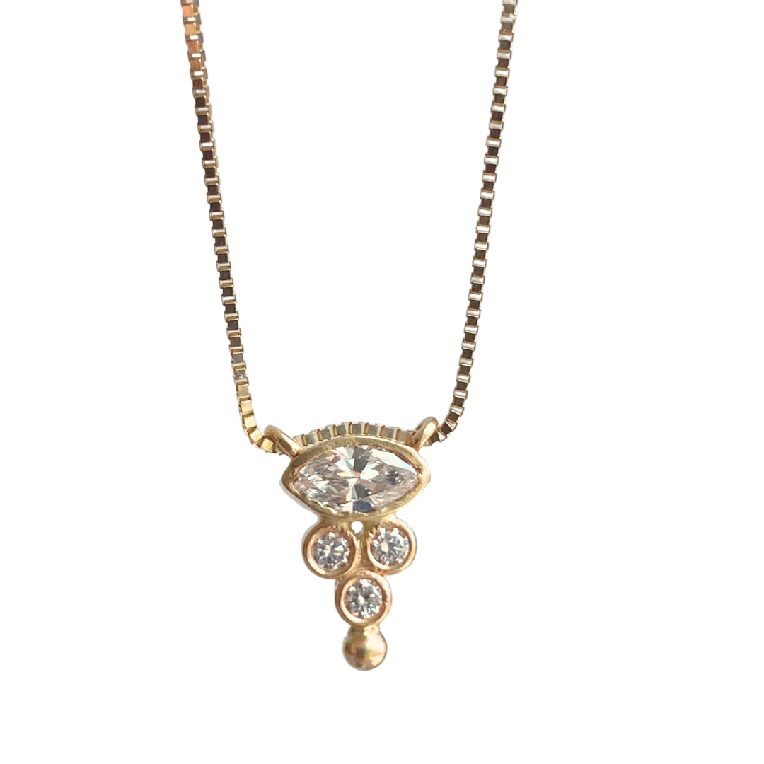 Marquise Tri Diamond Necklace