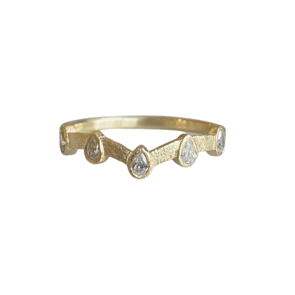 Pear Diamond  Contour Ring