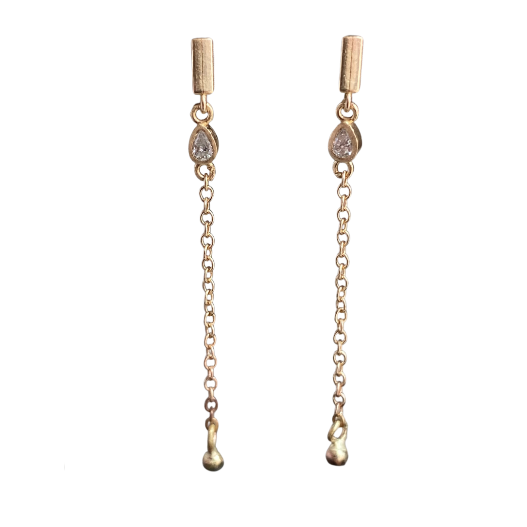 Pear Bar Drop Earrings