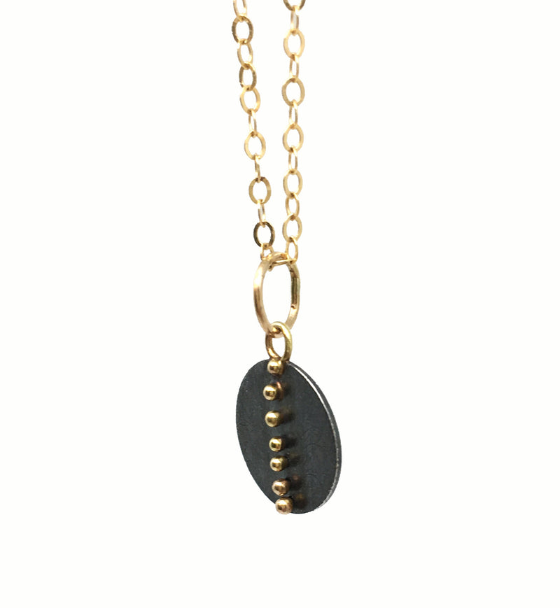 Linear Dot Disc Necklace