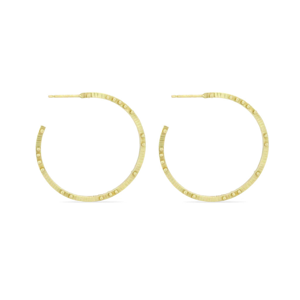 Gold Scattered Dot Hoops
