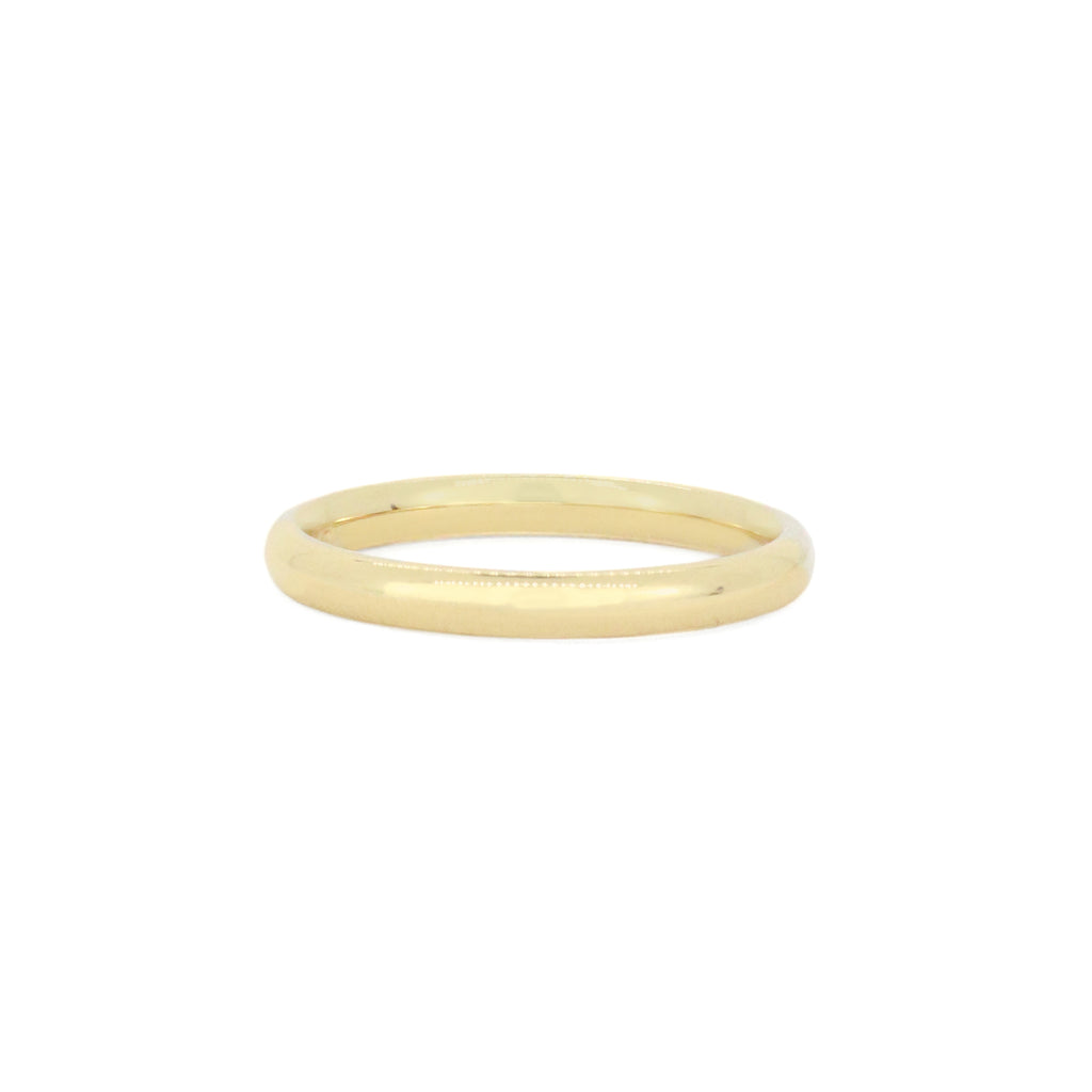 Wide Half Round Gold Ring
