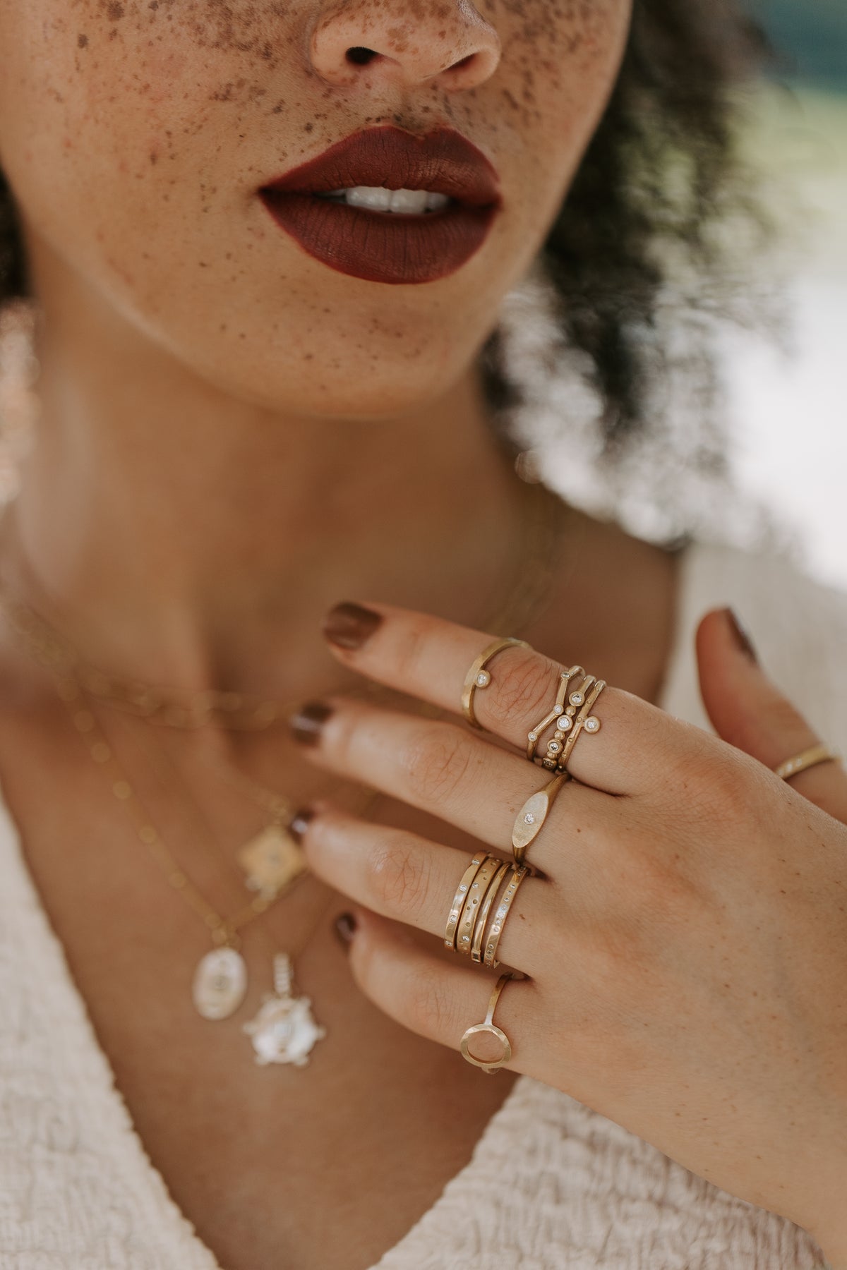 Diamond Dot Stacking Ring