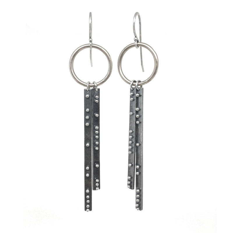 Double Branch Scattered Dot Earrings