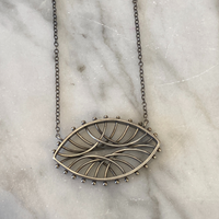 Oval arc Necklace - Horizontal - Silver