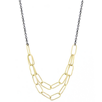 Double Link Oval Chain Necklace - Solid Gold